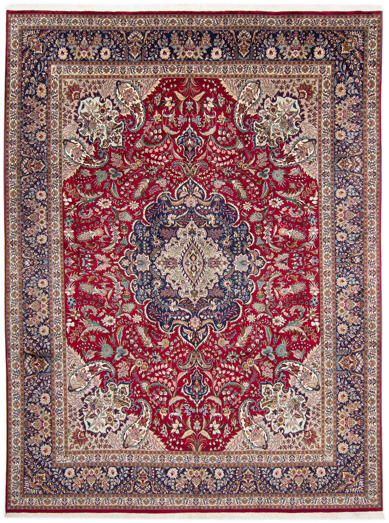 Antiker Perserteppich 50 Raj Tabriz 4x3